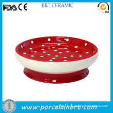 Cuarto de baño manchado Rojo pequeño jabón de cerámica